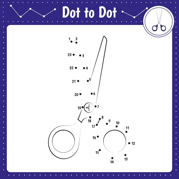 Verbind de stippen Dot to dot educatief spel Kleurboek voor voorschoolse kinderen activiteit