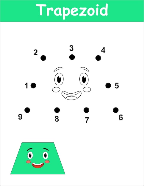 Verbind de stippen en teken een schattig trapezium