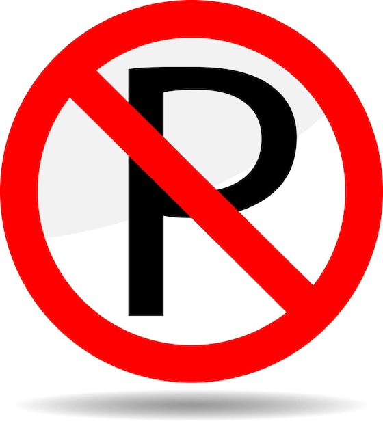 Verbod parkeren Verboden teken symbool verboden niet auto bord vector grafische afbeelding