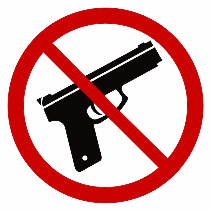 verboden pistool of geen pistool teken vector illustratie