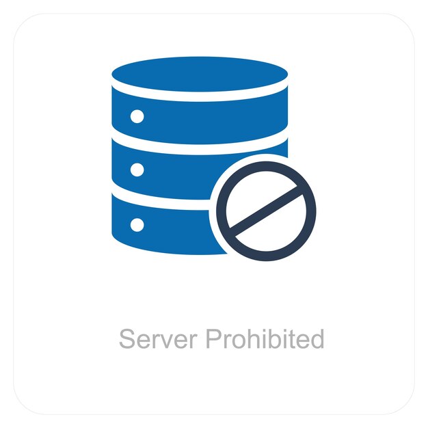 Verboden server en icoonconcept
