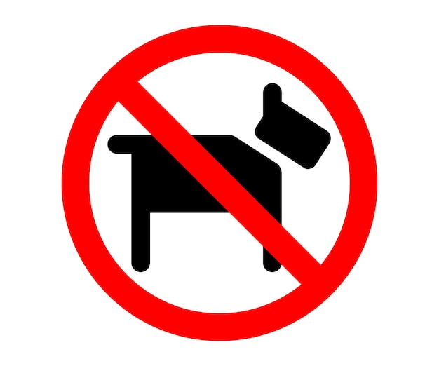 Verboden tekeninvoer met dieren Geen hond toegestaan pictogram Vector illustratie