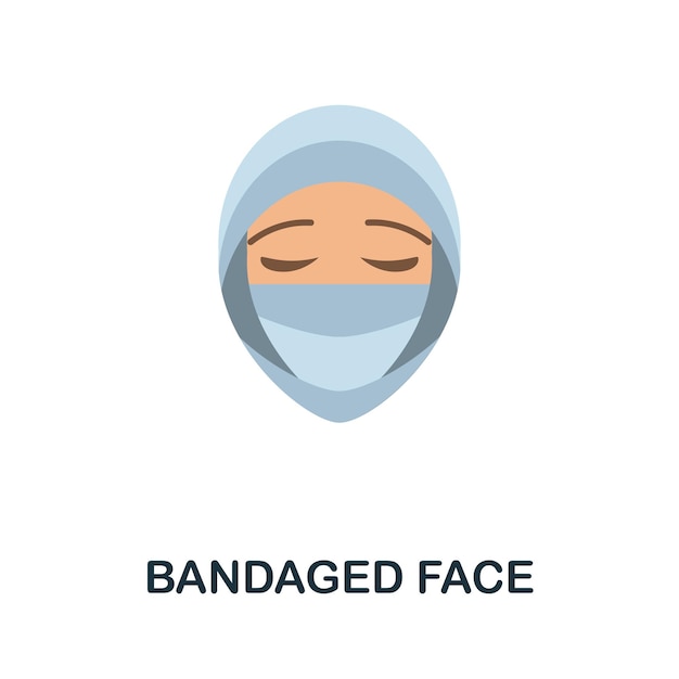 Verbonden gezicht plat pictogram Gekleurd teken van plastische chirurgie collectie Creatieve Verbonden gezicht pictogram illustratie voor webdesign infographics en meer