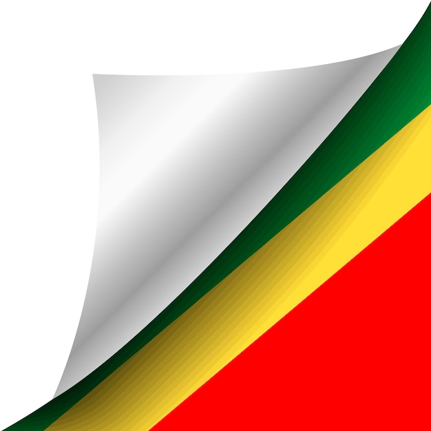 Verborgen vlag van Congo met gekrulde hoek