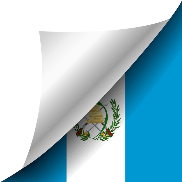 Verborgen vlag van Guatemala met gekrulde hoek