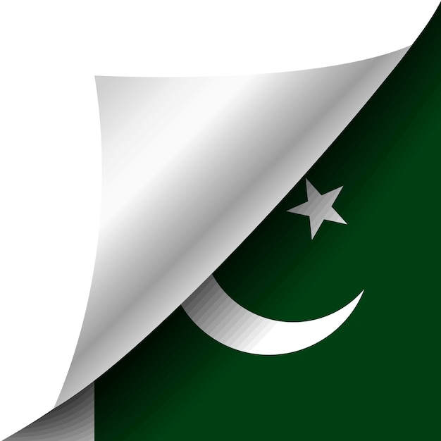 Verborgen vlag van pakistan met gekrulde hoek