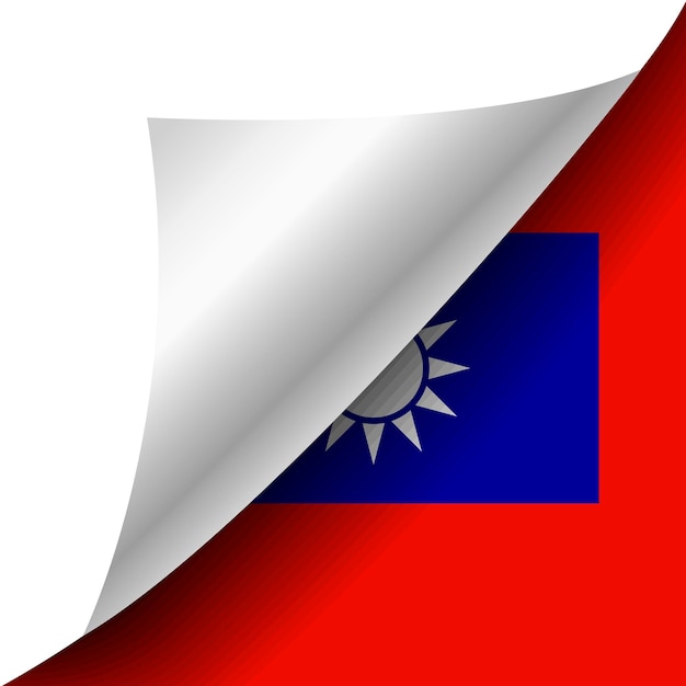 Verborgen vlag van Taiwan met gekrulde hoek