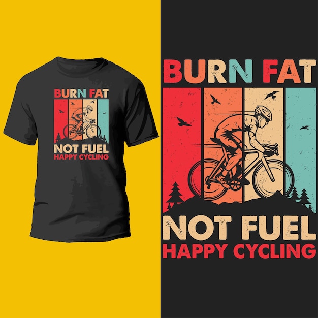 verbrand vet niet brandstof gelukkig fietsen t-shirtontwerp.