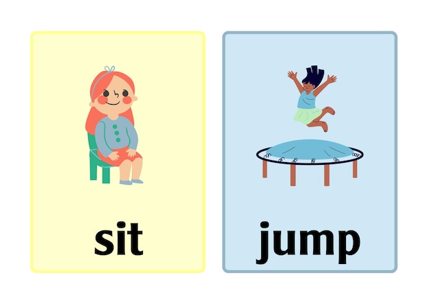 Vector verbs flashcard