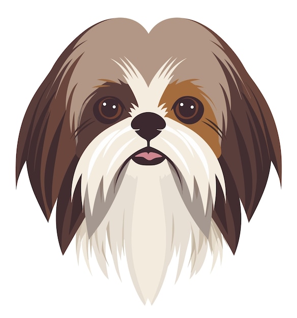 Vereenvoudigd plat kunst vectorbeeld van shih tzu