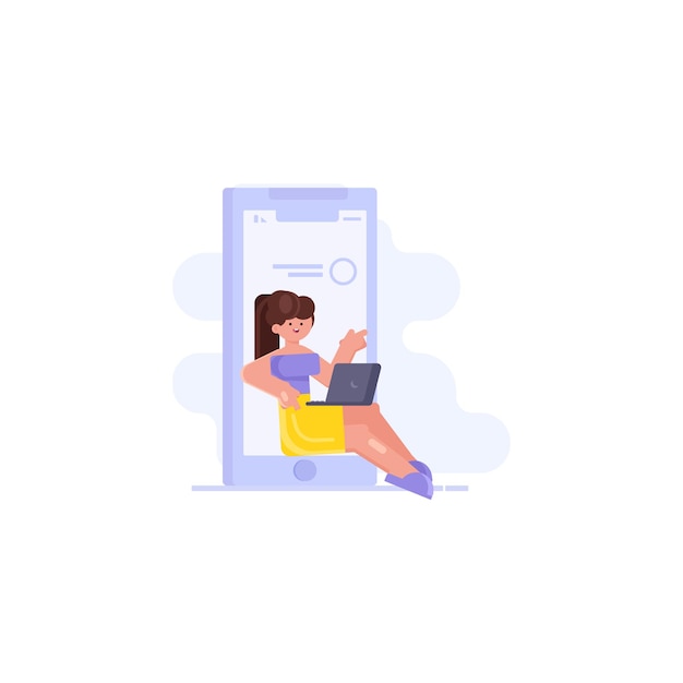 Vereenvoudigde schattige tekens illustraties voor websites en applicatie schermen
