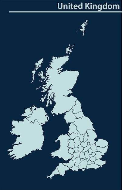Verenigd Koninkrijk kaart illustratie vector gedetailleerde kaart van het Verenigd Koninkrijk met staten