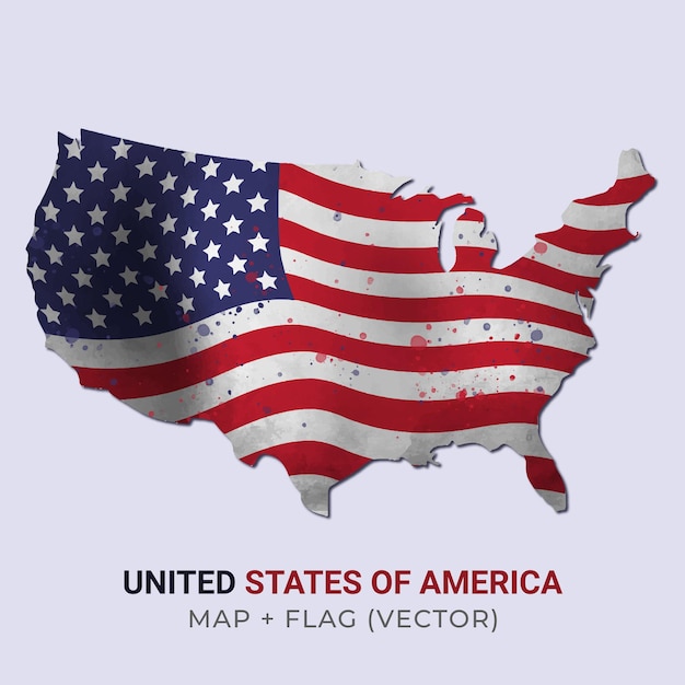 Verenigde staten kaart en vlag vector kunst