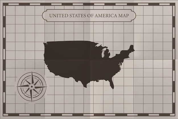 Verenigde Staten van Amerika oude klassieke landkaart Vintage antieke kaart papier stijl
