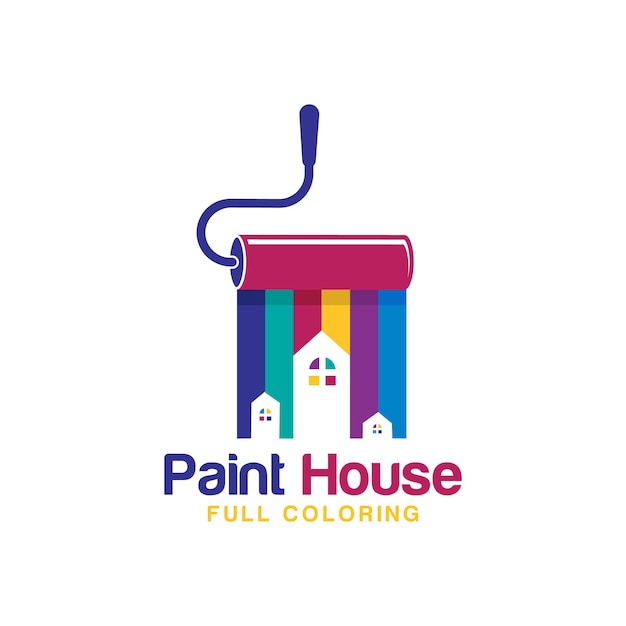 Verf huis logo vector ontwerpsjabloon het concept voor huisdecoratie gebouw huis constructi