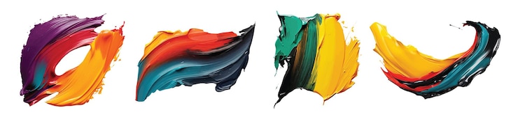 Vector verf kleuren penseel streep geïsoleerd olie abstracte vorm