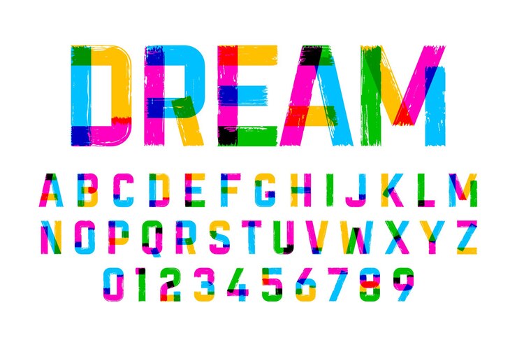 Vector verf penseel stijl kunst lettertype