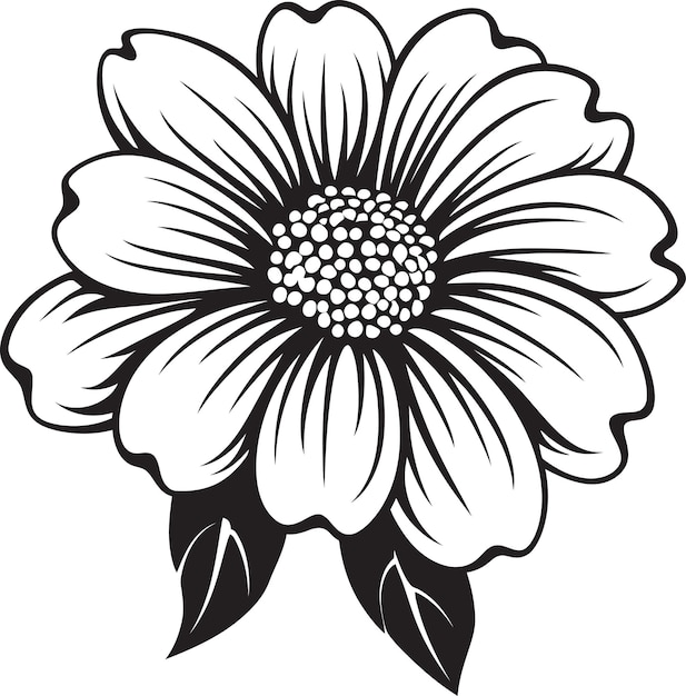 Verfijnde bloemige elegantie Emblem Art Single Petal Silhouette Vector Chic