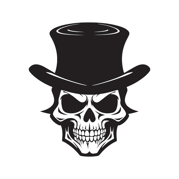 Verfijnde en stijlvolle schedel vintage logo lijntekeningen concept zwart-witte kleur hand getekende illustratie