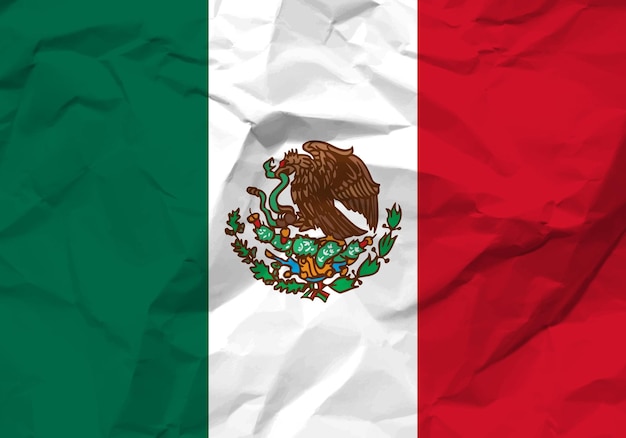 Verfrommeld papier Mexico vlag