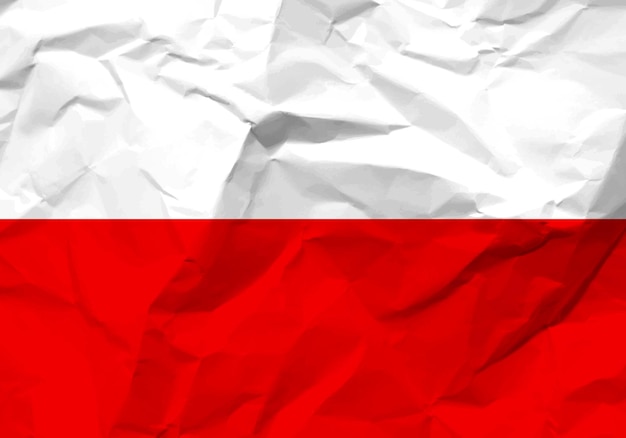 Verfrommeld papier Polen vlag