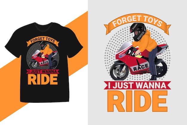 'Vergeet speelgoed, ik wil gewoon rijden' tshirt ontwerp