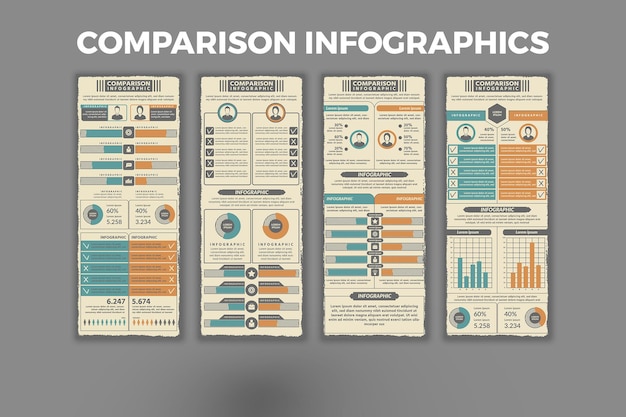 Vergelijking infographic sjabloon