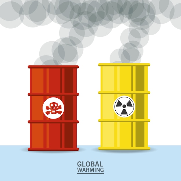 Vergif en nucleaire vaten pictogram kleurrijk ontwerp