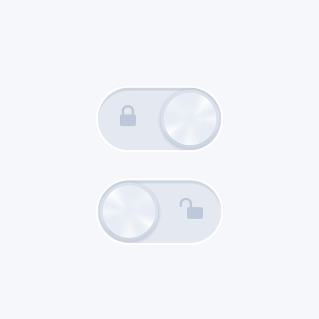 Vergrendel schakelaar vector ui-elementen voor web en apps