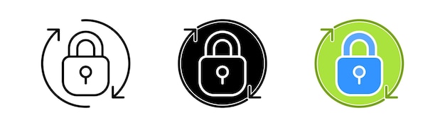 Vergrendelingspictogram Blokkeer persoonlijke informatie privacyschild wachtwoord correspondentie bescherming beveiliging Defensie concept Vector pictogram in zwarte en kleurrijke lijnstijl op witte achtergrond