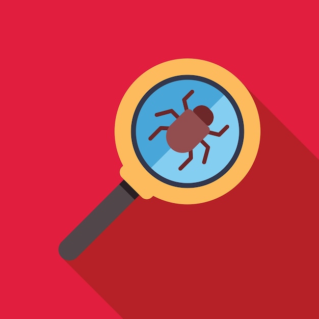 Vergrootglas detecteert computer bug virus malware