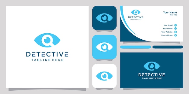 Vergrootglas oog of detective symbool sjabloon, logo en visitekaartje.