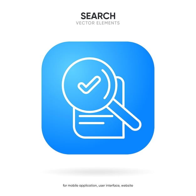 Vergrootings- of zoekicone Afgerond zoeksymbool Onderzoeksicone voor sociale media mobiele app