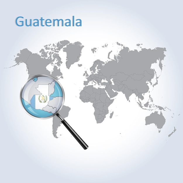 Vergrote kaart van Guatemala met de vlag van Guatemala vergrote kaarten Vector Art