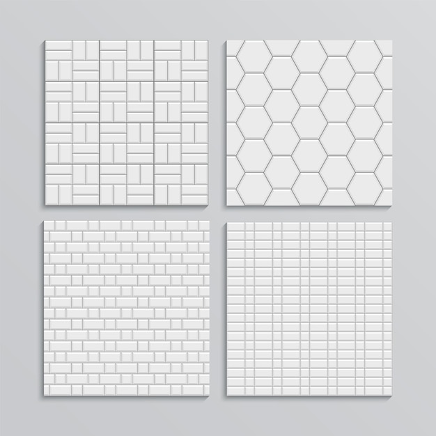 Verharde plaatvloer set naadloze bestrating tegels vector illustratie