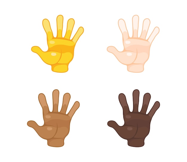 Verhogen hand emoji gebaar vector geïsoleerde pictogram illustratie. Pictogram handgebaar openen