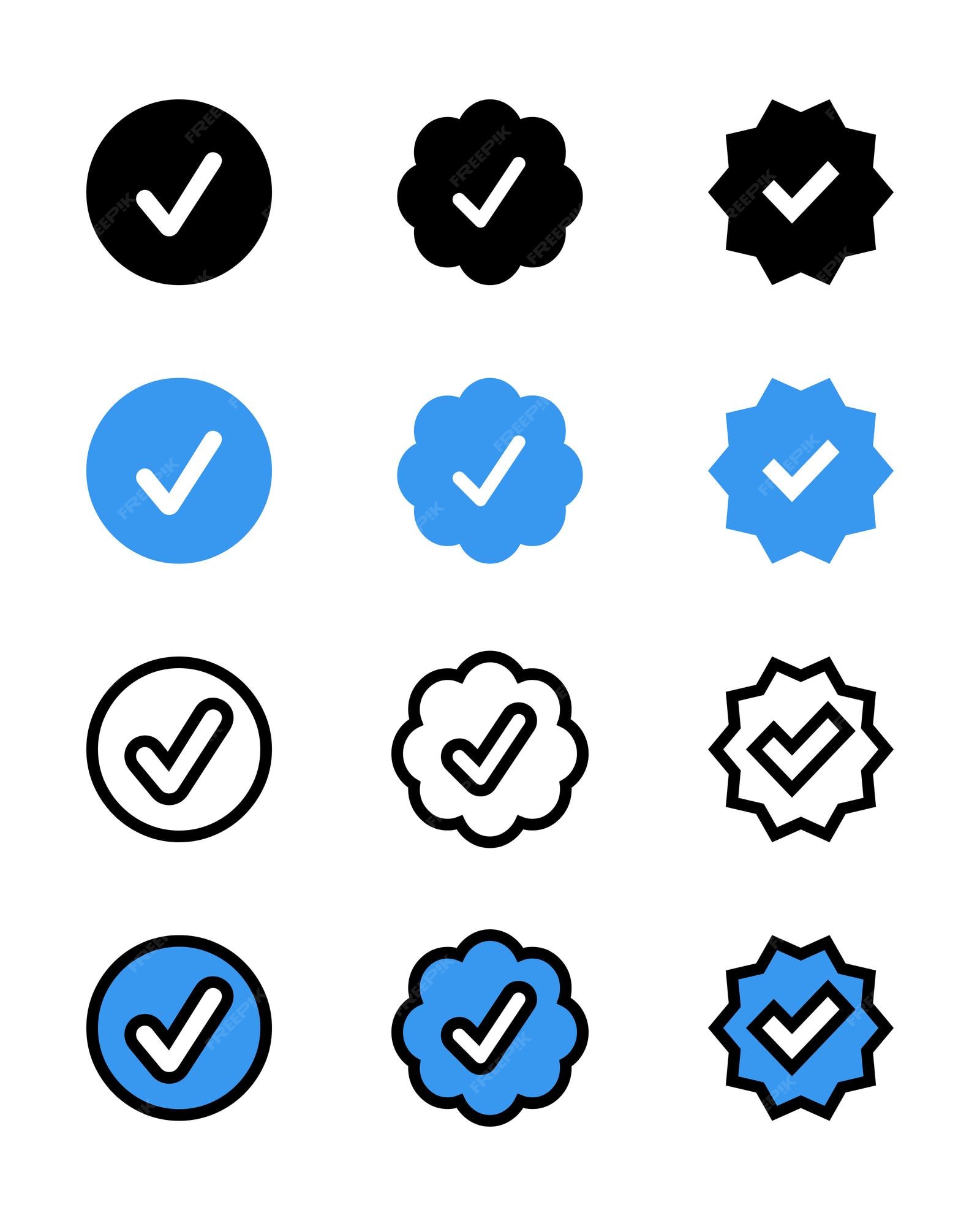 Premium Vector  Verified account icon, social media verify blue tick,  official icon