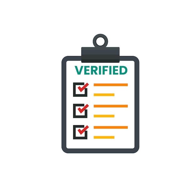 Verified Document List With Check Marks And Clipboard stock illustration