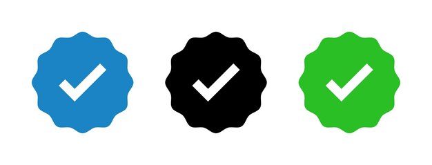 Verified Social Media Badge Icons Set Symbols for Authenticity and Trust