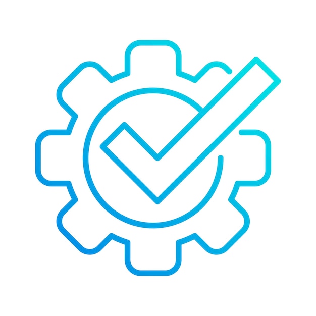 Verify check system automation gradient outline icon vector illustration