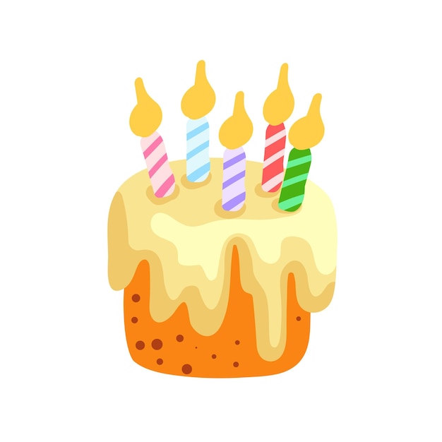 Verjaardag crème taart voor kaart uitnodiging en banner en kaars voor jaren