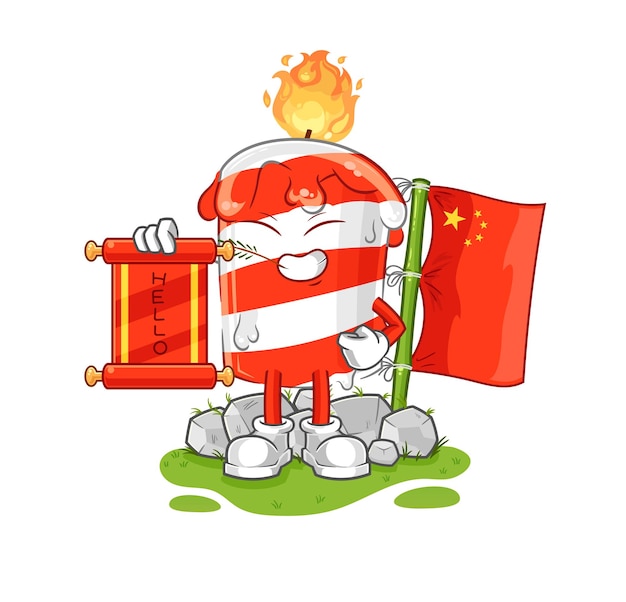 Verjaardag kaars chinese cartoon cartoon mascotte vector