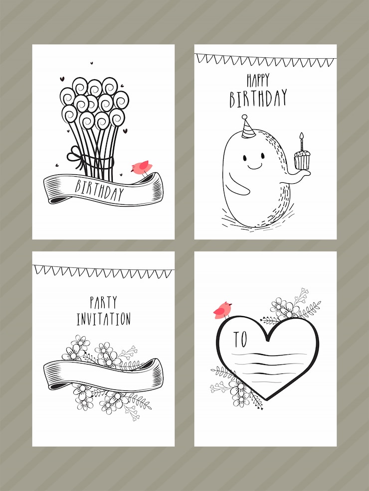 Vector verjaardag kaartcollectie
