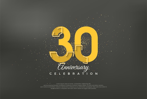 Verjaardag nummer moderne premium vector achtergrond voor 30e verjaardag Premium vector voor poster banner viering groet
