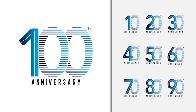 Verjaardag viering logo set.