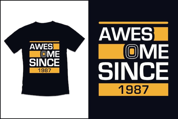 Verjaardag vintage t-shirtontwerp met geweldig sinds moderne citaten typografie t-shirtontwerp