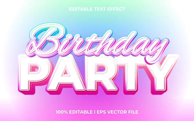 Verjaardagsfeestje 3D-teksteffect en bewerkbare tekst, sjabloon 3D-stijlgebruik voor zakelijke tittel