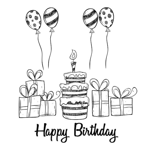 Verjaardagspartij met cakeballon en gift