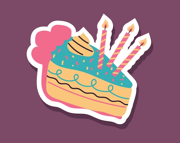 Vector verjaardagstaart cupcake kaart partij vakantie geïsoleerde concept platte grafisch ontwerp illustratie