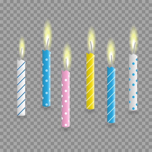 Verjaardagstaart kaarsen realistische set